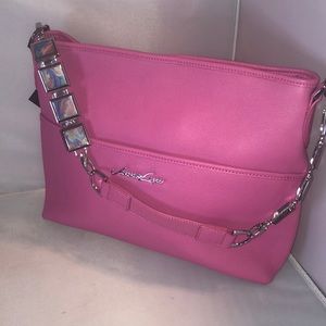 Pretty Pink Pebble Leather Purse Charm Strap L@@K